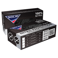 SOLID NITRIL PROTECTION - Нитриловые перчатки, черные, размер XXL, упаковка 90шт