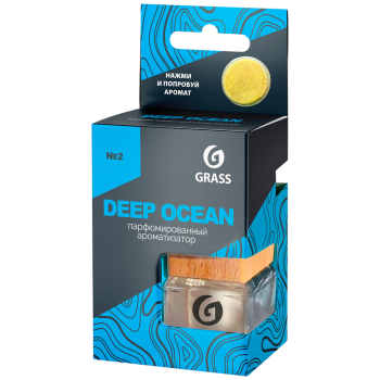 Ароматизатор подвесной жидкий GraSS Deep ocean (7 мл) бутылочка с древесно-цитрусовым ароматом