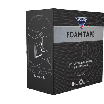 SOLID PROFESSIONAL LINE FOAM TAPE Поролоновые валики для проёмов, D 13мм*50м (10шт*5м)