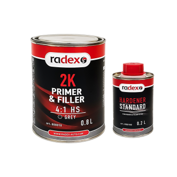 RADEX 2K Грунт-наполнитель Primer & Filler 4:1 HS, комплект 0,8л+0,2л, серый