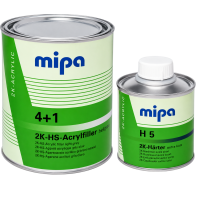 MIPA 4+1 2K-HS-Acrylfiller темно-серый RAL7011 1л + Отв. экстра быстрый H5 к грунту 4+1, FX4, 0,25л